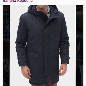 Banana Republic Men's WR Stadium Jacket Parka Indigo Blue